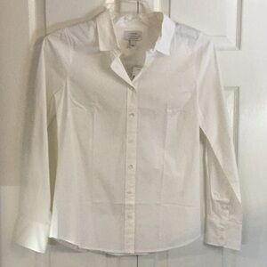 NWT  J Crew white collar Shirt “S”